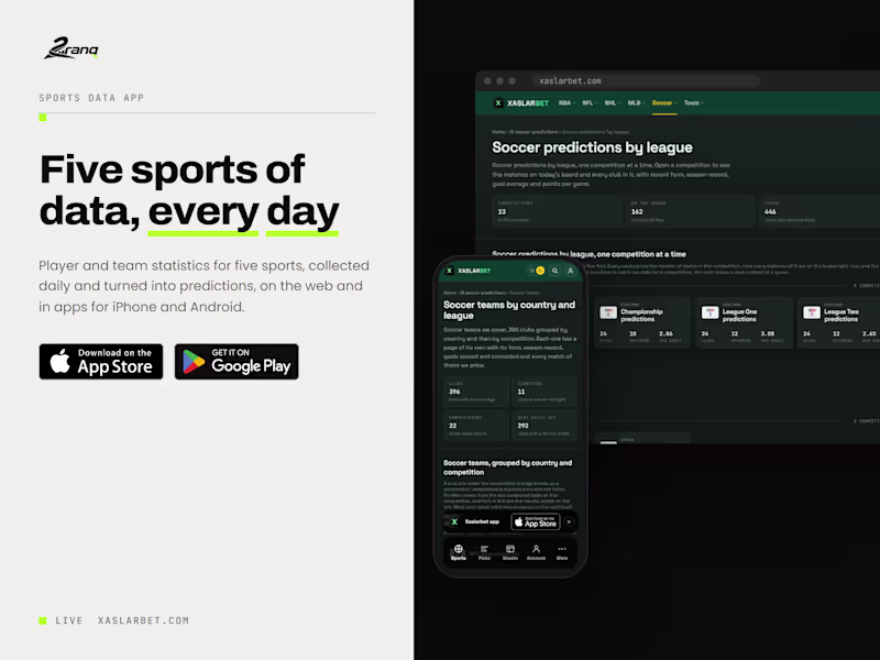 Cover image for Sports Data and Prediction App, iOS and Android