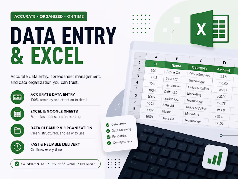 Cover image for Data Entry & Excel