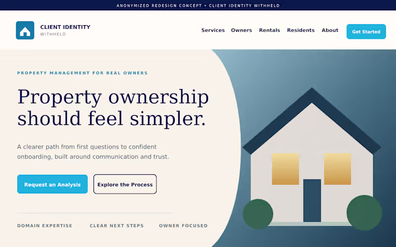 Cover image for Property-Management Website Redesign — Client Identity Withheld