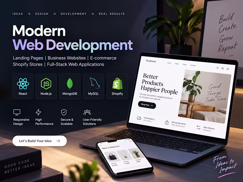 Cover image for Modern Websites, Landing Pages & Web Apps