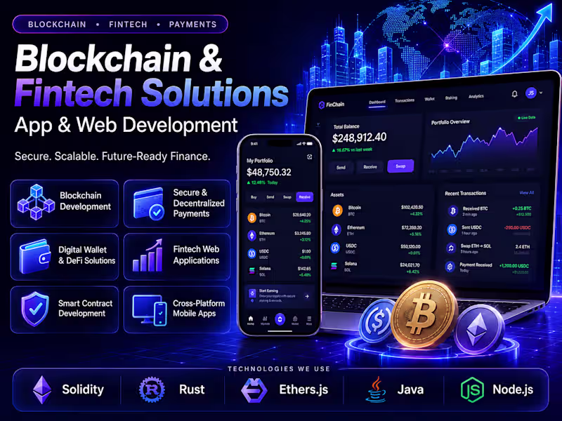 Cover image for Blockchain & FinTech Web & Application Solutions