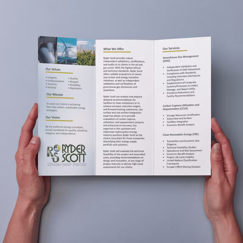 Cover image for Trifold Brochure | Ryder Scott