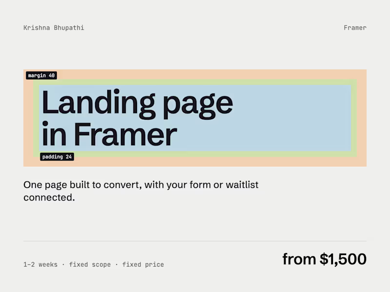 Cover image for Landing page in Framer, built to convert