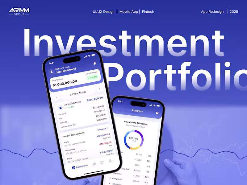 Cover image for Investment Portfolio App UX/UI Design | FinTech