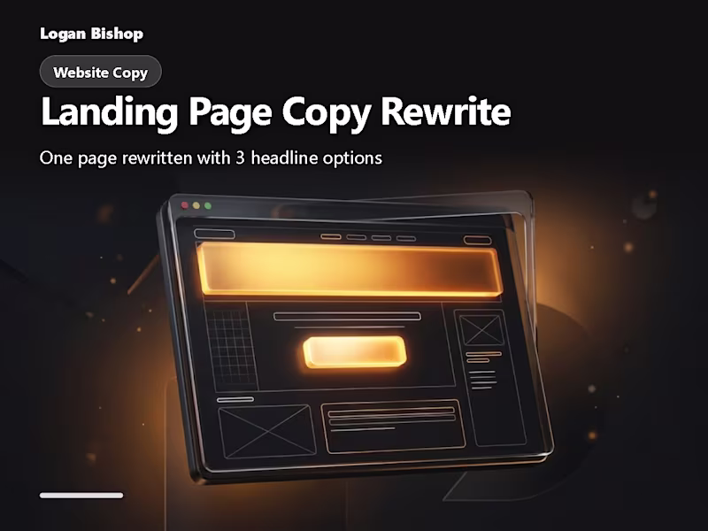 Cover image for Landing Page Copy Rewrite With 3 Headline Options