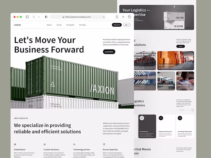 Cover image for Logistics Company Web Design Landing