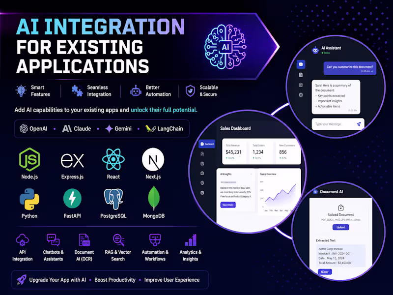 Cover image for AI Integration for Existing Applications | OpenAI, Claude & Gemi
