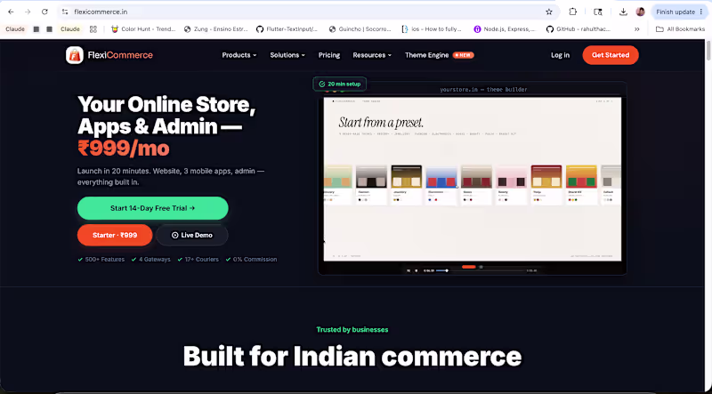 Cover image for FlexiCommerce — India-First E-Commerce SaaS