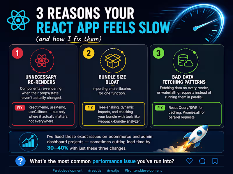 Cover image for 3 reasons your React app