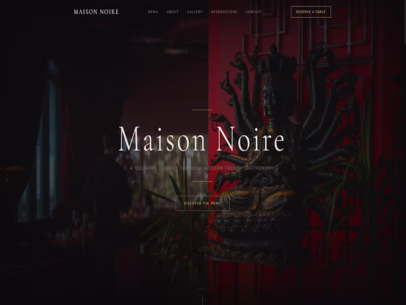 Cover image for Maison Noire — Luxury Restaurant Website
