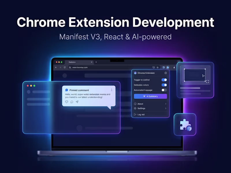 Cover image for Chrome Extension Development (Manifest V3, React)