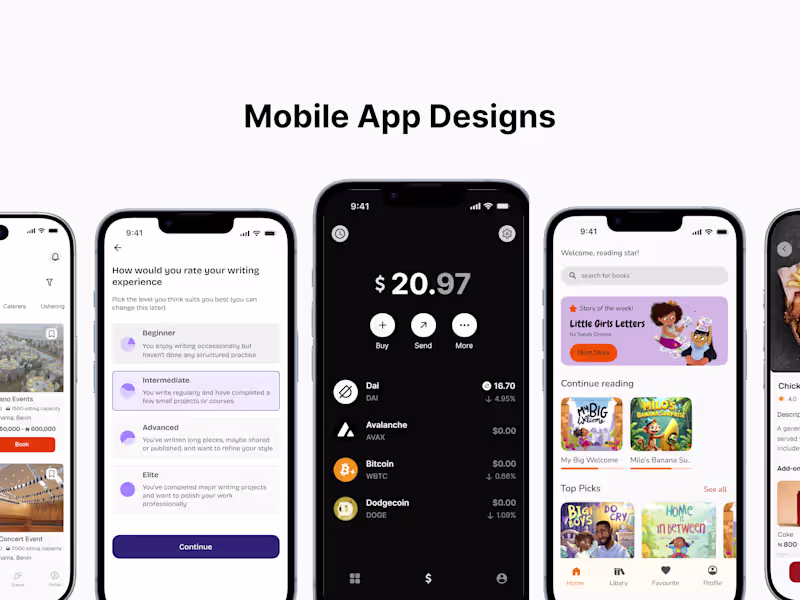 Cover image for Custom Mobile App Design | UX Research, Prototypes & Figma UI