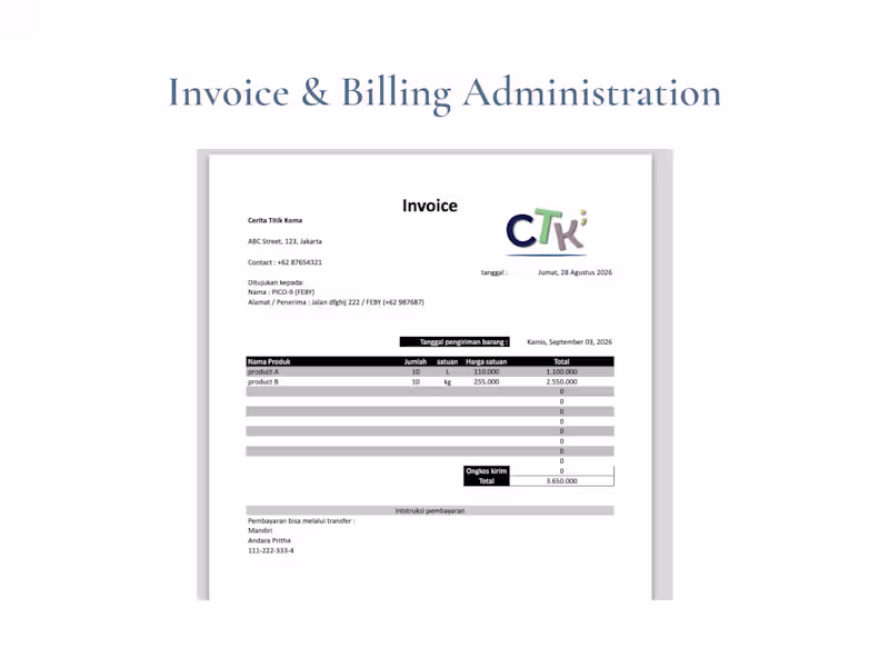 Cover image for Invoice & Billing Administration