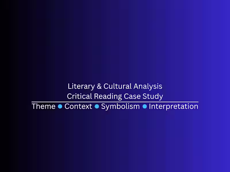 Cover image for I provide thoughtful literary and