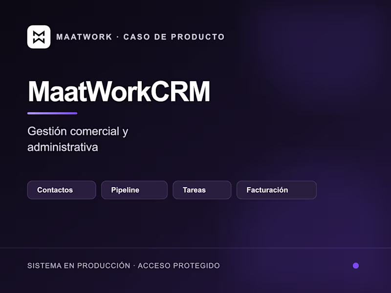 Cover image for MaatWorkCRM | Custom sales and operations CRM