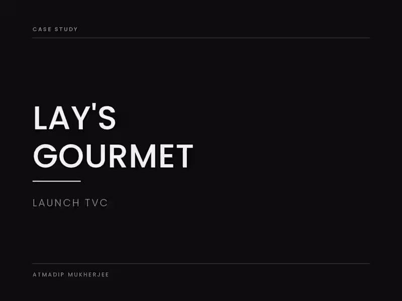 Cover image for Lay's Gourmet — Launch TVC