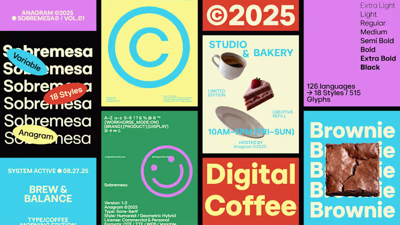 Cover image for Sobremesa Font - Visual identity Font by Anagram Foundry