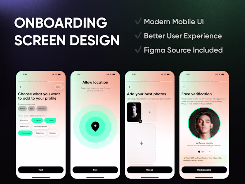 Cover image for Modern and engaging onboarding screens for your mobile app