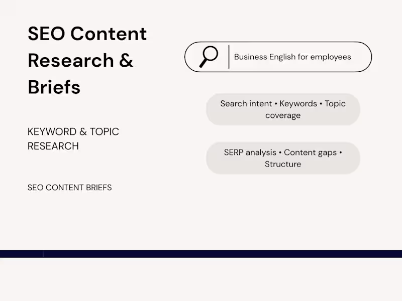 Cover image for SEO Content Research & Briefs for EdTech