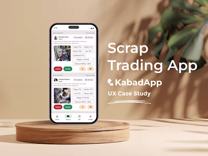 Cover image for Scrap Trading App: A Business-Focused Case Study on Behance