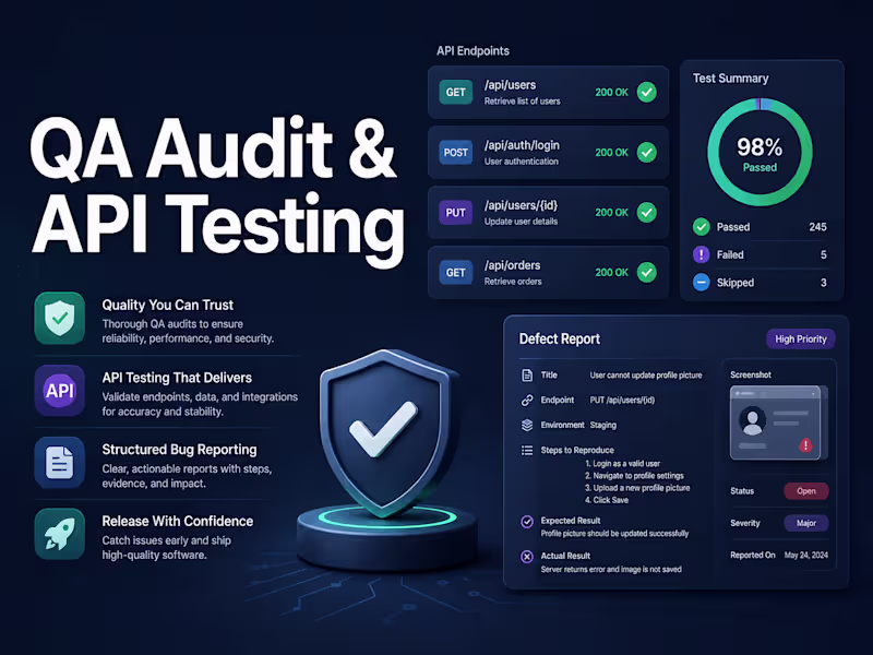 Cover image for QA Audit & API Testing for Web Applications