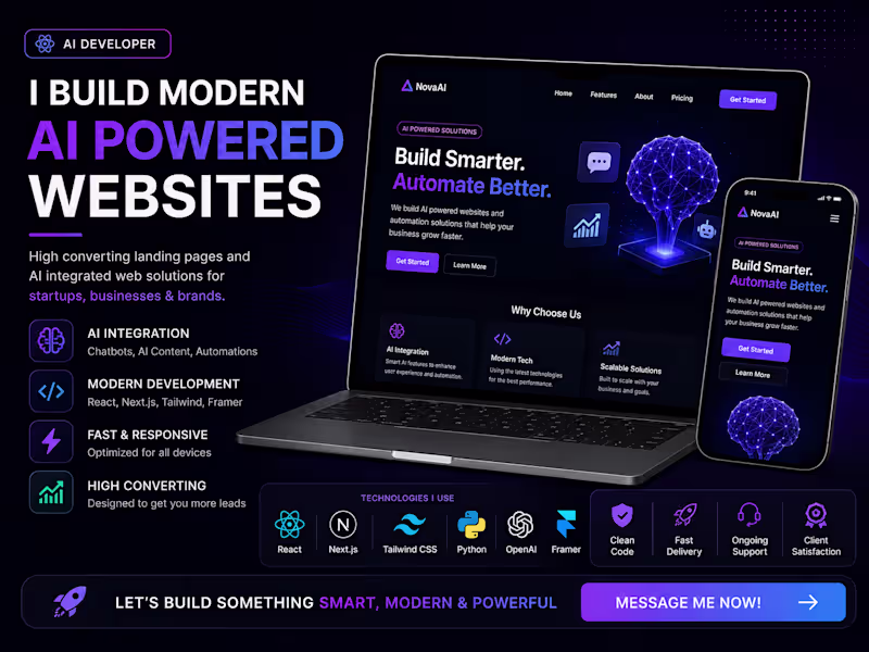 Cover image for I will build a premium modern landing page UI UX design