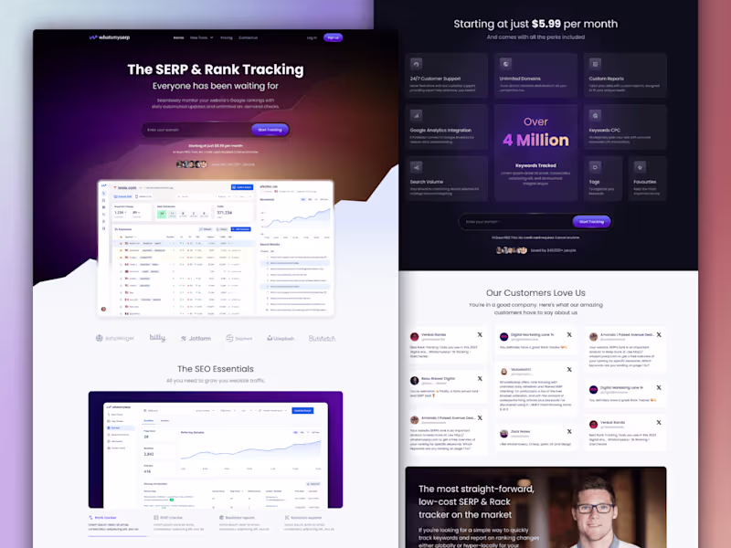 Cover image for What's My SERP - Landing page design