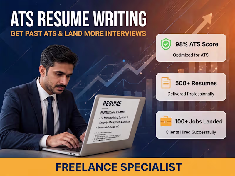 Cover image for ATS Resume Writing - 98% Score, Land Your Dream Job Fast