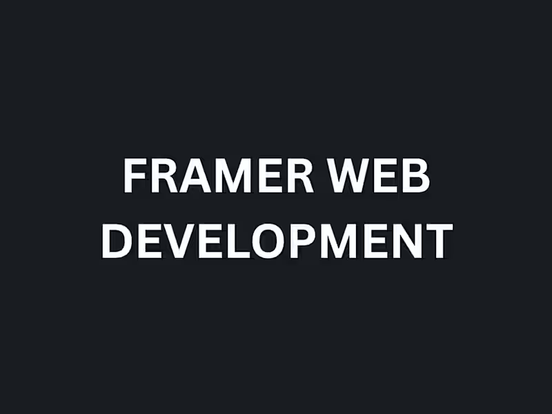 Cover image for Framer Website Design & Development