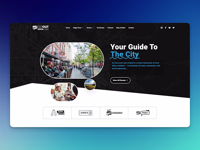 Cover image for "GO Out Local" - WordPress Design