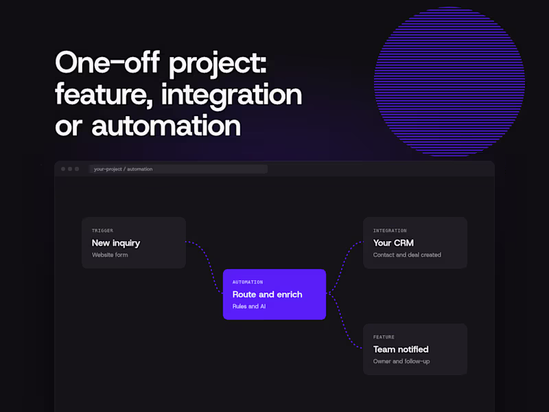 Cover image for One-off project: feature, integration or automation