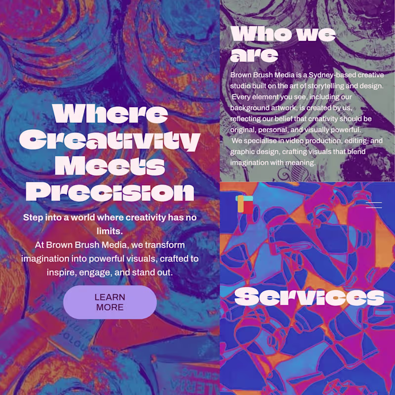 Cover image for My new website is up! www.brownbrushmedia.com.au (https://ww...