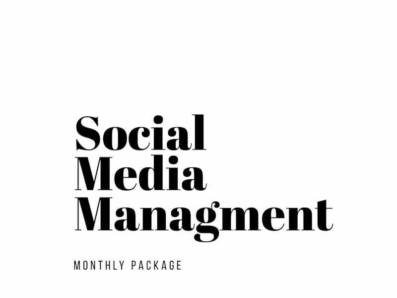 Cover image for Social Media Managment Monthly