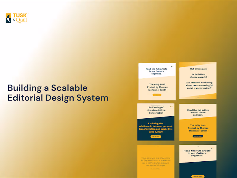 Cover image for Tusk & Quill: Building a Scalable Editorial Design System
