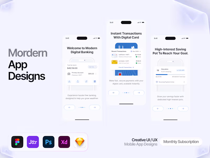 Cover image for App UI/UX Design Subscription | Mobile Apps in Figma