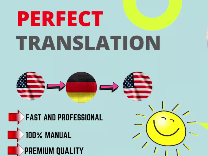 Cover image for Bilingual English to German Translator & Copywriter