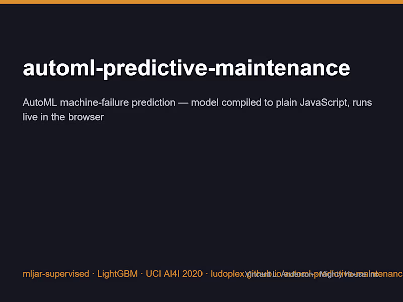 Cover image for automl-predictive-maintenance — proof of concept