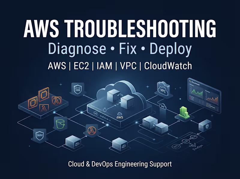 Cover image for I troubleshoot & fix your AWS cloud deployment / infrastructure 