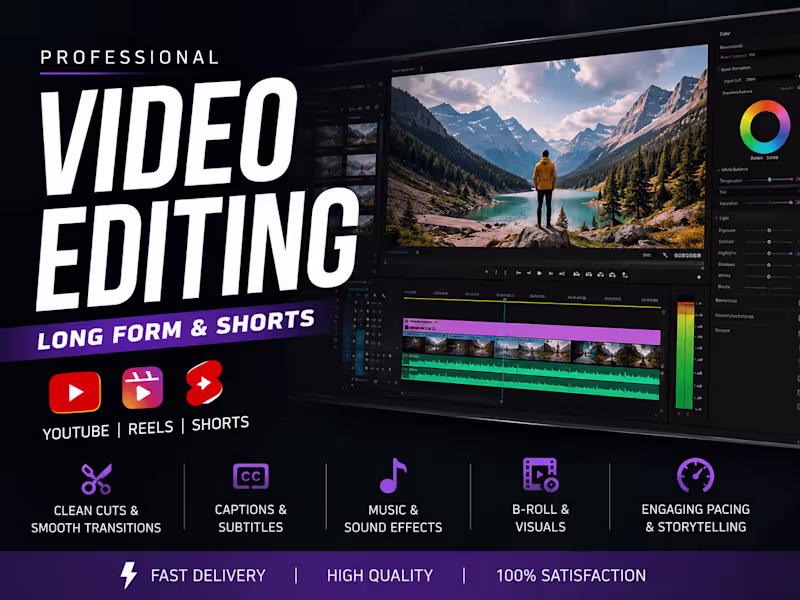 Cover image for YouTube & Social Media Video Editing | Long-Form & Shorts