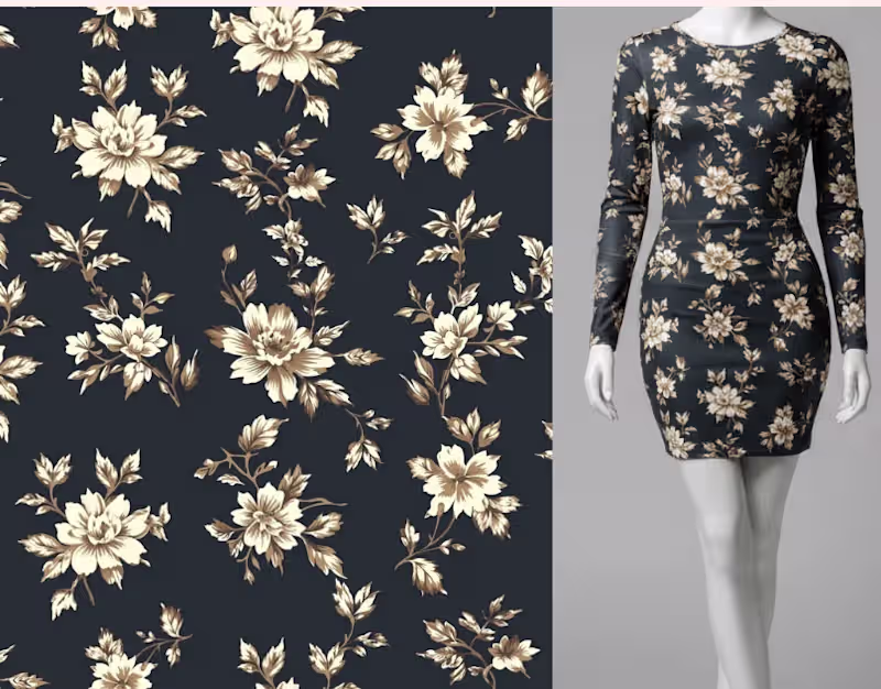 Cover image for Victorian Floral Print Design for Dress
