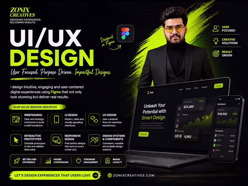 Cover image for UI/UX Design in Figma | Modern Web & Mobile App Design