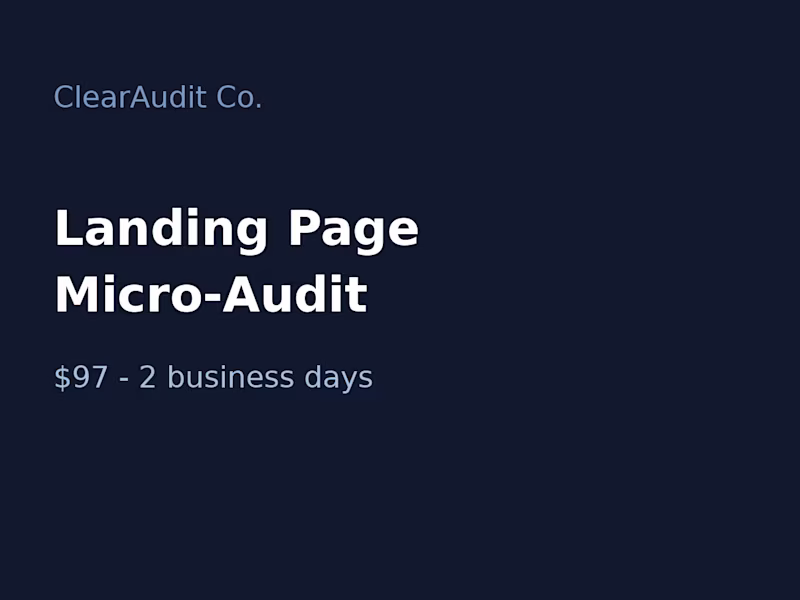 Cover image for Landing Page Micro-Audit