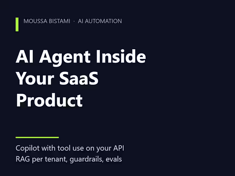 Cover image for AI Agent Inside Your SaaS Product (Copilot + Tool Use)