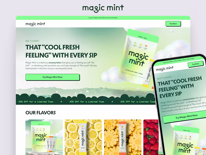 Cover image for Magic Mint - Homepage Design Concept