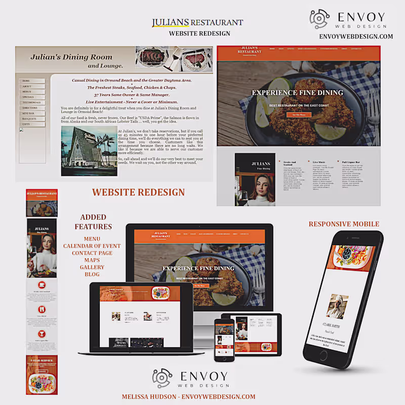 Cover image for Julian's Restaurant Website Redesign on Behance