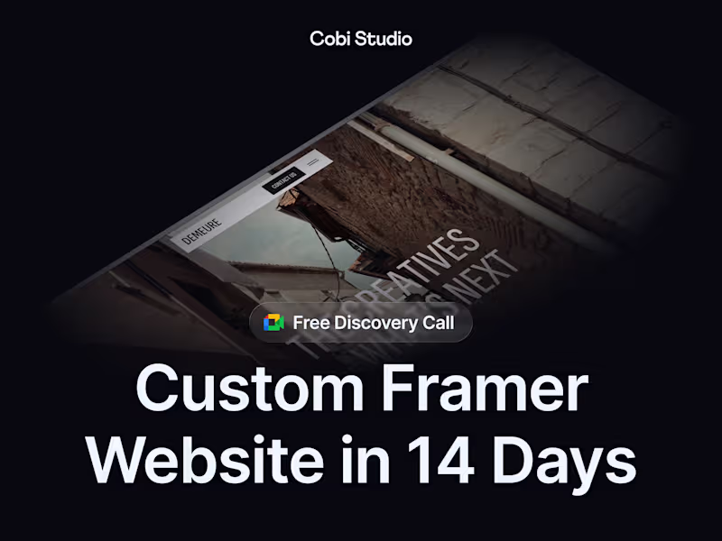 Cover image for Custom Framer Website, Designed and Built in 14 Days