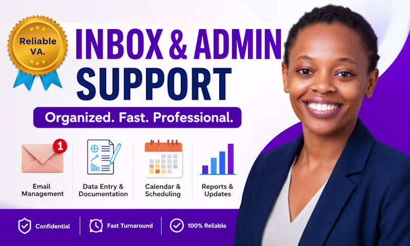 Cover image for Administrative Virtual Assistant | Inbox, Calendar & Data Suppor