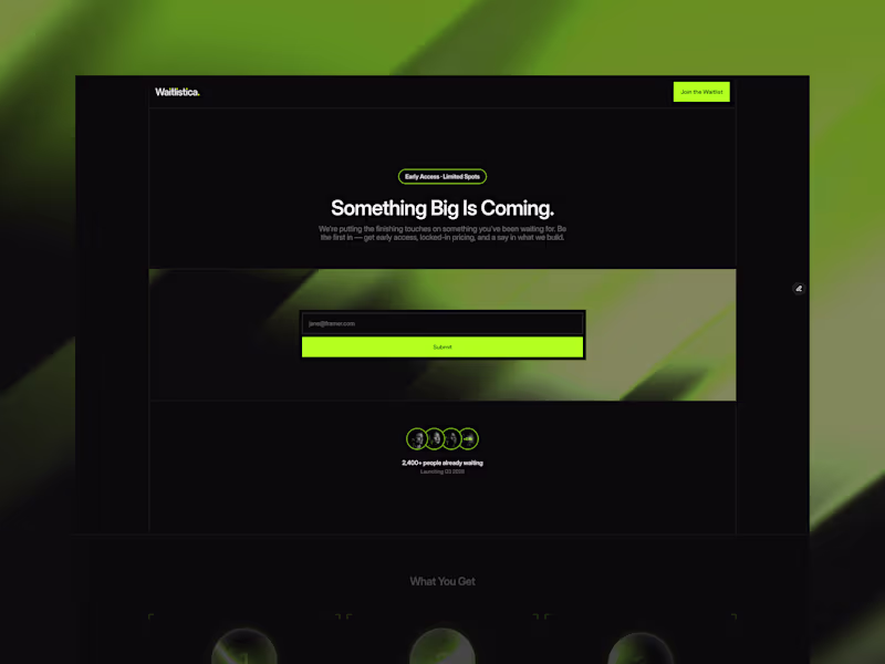 Cover image for Waitlistica - E-mail Waitlist collecting page