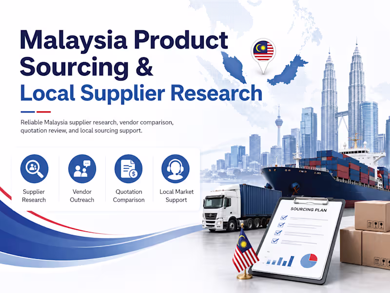 Cover image for Malaysia Product Sourcing & Local Supplier Research