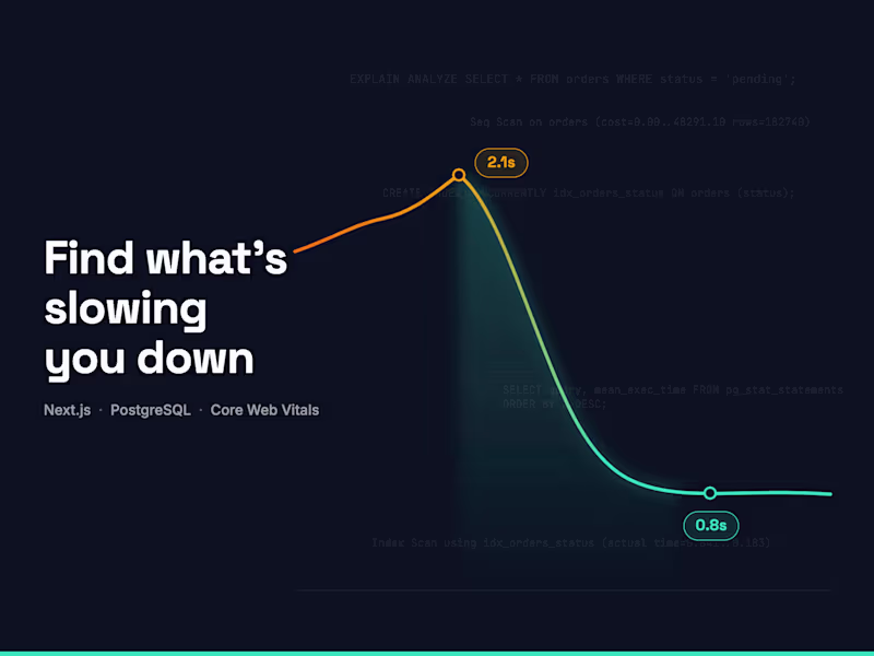 Cover image for Next.js + PostgreSQL Performance Audit: Find What's Slowing You 